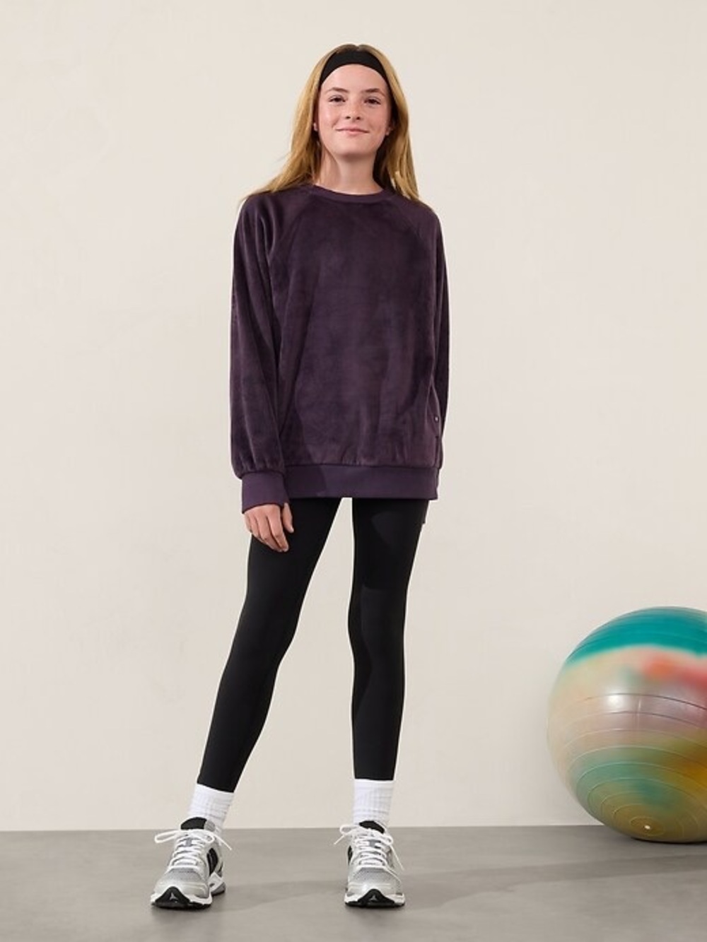 Athleta Girl Feelin' Great Crewneck Sweatshirt with Pockets Iris Size L